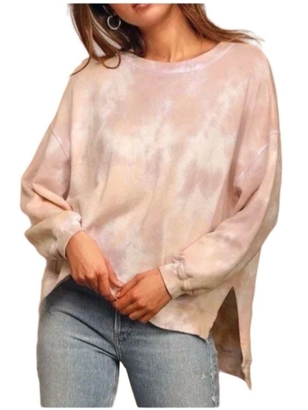 Found Los Angeles Relaxed Blush Tie-Dye Pullover Sweatshirt